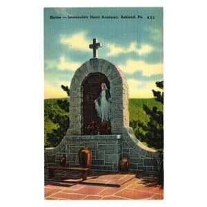 Vintage Postcard Shrine Immaculate Heart Academy Ashland PA Religious Art